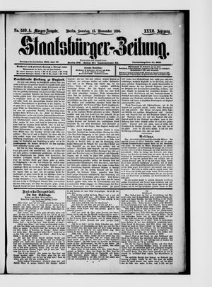 Staatsbürger-Zeitung vom 15.11.1896