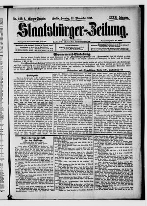 Staatsbürger-Zeitung vom 22.11.1896