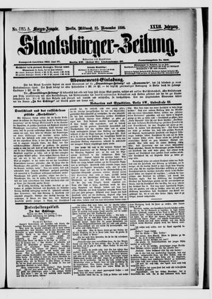 Staatsbürger-Zeitung vom 25.11.1896