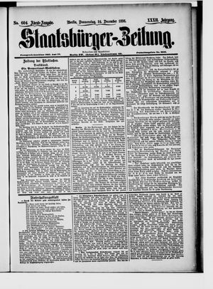 Staatsbürger-Zeitung on Dec 24, 1896