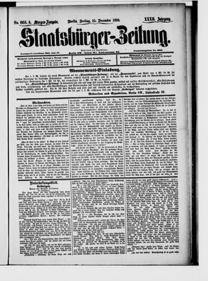 Staatsbürger-Zeitung vom 25.12.1896