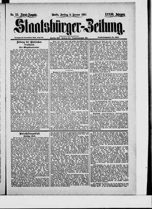 Staatsbürger-Zeitung on Jan 8, 1897
