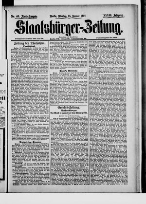 Staatsbürger-Zeitung on Jan 25, 1897