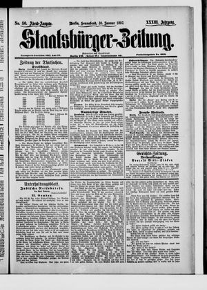 Staatsbürger-Zeitung on Jan 30, 1897