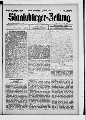 Staatsbürger-Zeitung on Feb 4, 1897