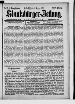 Staatsbürger-Zeitung on Feb 10, 1897