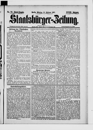 Staatsbürger-Zeitung on Feb 15, 1897