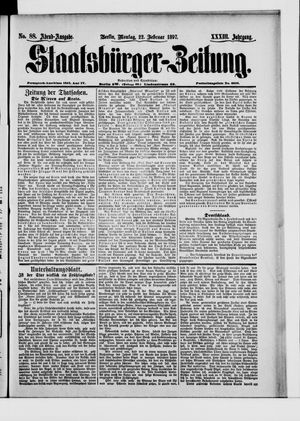 Staatsbürger-Zeitung vom 22.02.1897