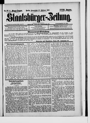 Staatsbürger-Zeitung vom 27.02.1897