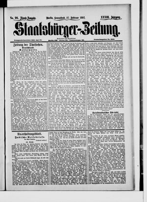 Staatsbürger-Zeitung vom 27.02.1897