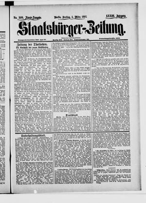 Staatsbürger-Zeitung on Mar 5, 1897