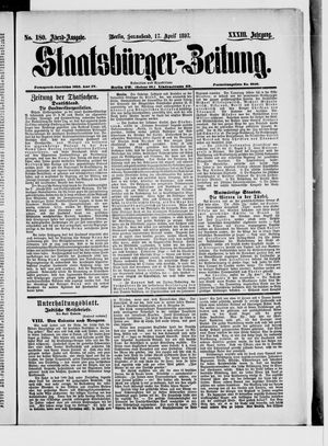 Staatsbürger-Zeitung on Apr 17, 1897