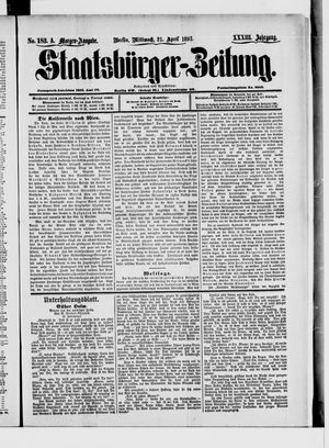 Staatsbürger-Zeitung on Apr 21, 1897