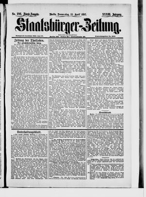 Staatsbürger-Zeitung on Apr 22, 1897