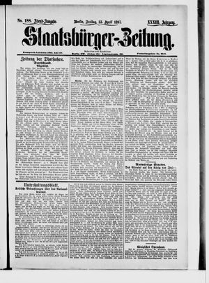 Staatsbürger-Zeitung on Apr 23, 1897