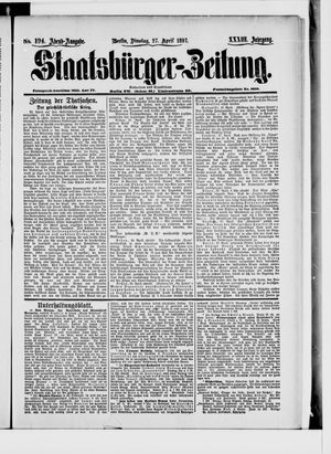 Staatsbürger-Zeitung on Apr 27, 1897