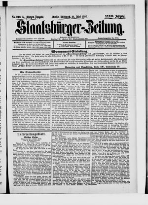 Staatsbürger-Zeitung vom 26.05.1897