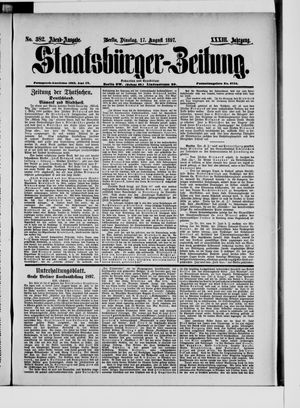 Staatsbürger-Zeitung on Aug 17, 1897