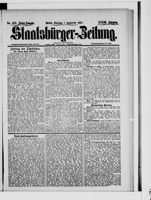 Staatsbürger-Zeitung vom 07.09.1897