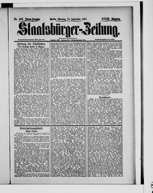 Staatsbürger-Zeitung on Sep 13, 1897