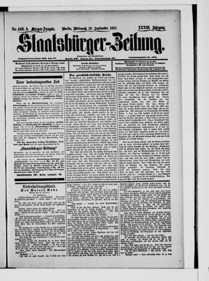 Staatsbürger-Zeitung vom 22.09.1897