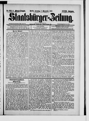 Staatsbürger-Zeitung vom 07.11.1897
