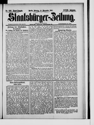 Staatsbürger-Zeitung on Nov 15, 1897
