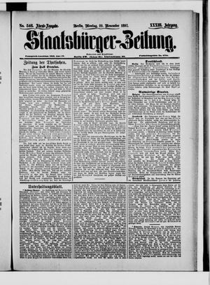 Staatsbürger-Zeitung vom 22.11.1897