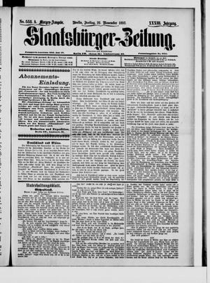 Staatsbürger-Zeitung vom 26.11.1897