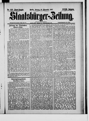 Staatsbürger-Zeitung on Nov 29, 1897