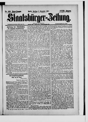 Staatsbürger-Zeitung on Dec 3, 1897