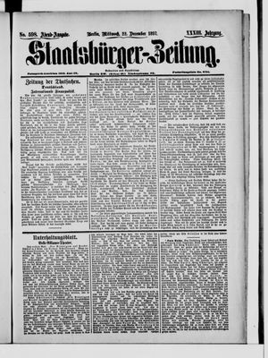 Staatsbürger-Zeitung vom 22.12.1897