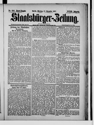 Staatsbürger-Zeitung vom 26.12.1897