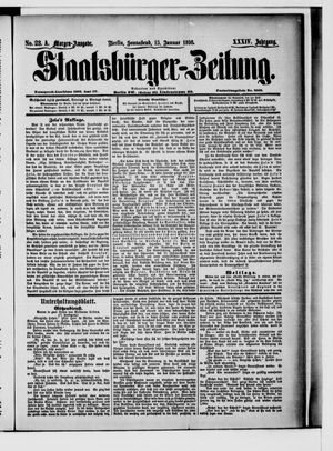 Staatsbürger-Zeitung on Jan 15, 1898