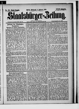 Staatsbürger-Zeitung vom 09.02.1898
