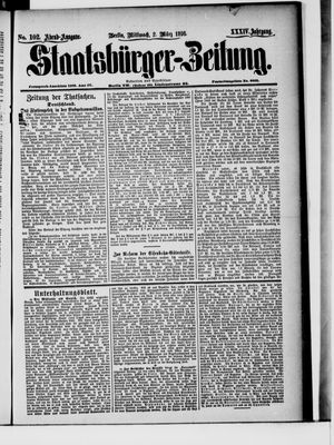 Staatsbürger-Zeitung on Mar 2, 1898