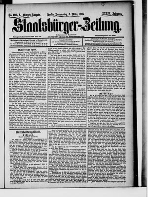 Staatsbürger-Zeitung on Mar 3, 1898