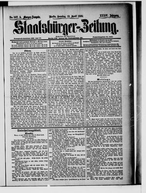 Staatsbürger-Zeitung on Apr 10, 1898