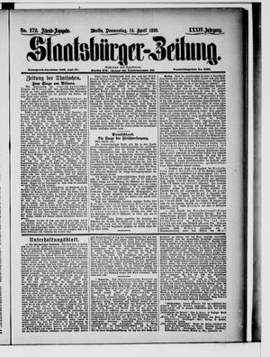 Staatsbürger-Zeitung on Apr 14, 1898