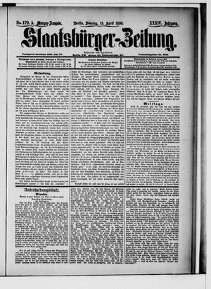 Staatsbürger-Zeitung on Apr 19, 1898