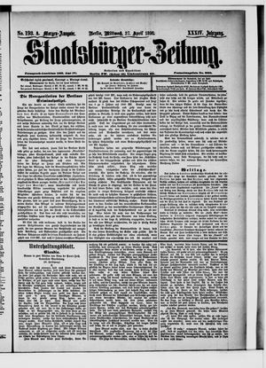 Staatsbürger-Zeitung on Apr 27, 1898