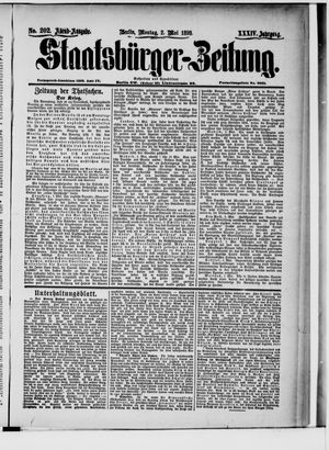 Staatsbürger-Zeitung on May 2, 1898