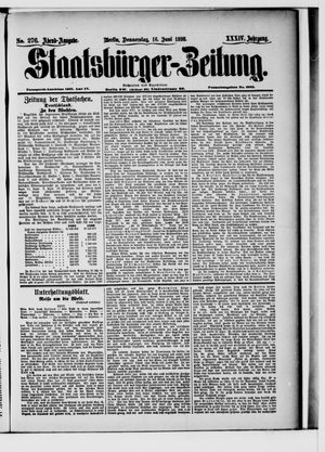 Staatsbürger-Zeitung on Jun 16, 1898