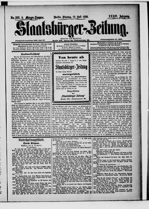 Staatsbürger-Zeitung on Jul 19, 1898