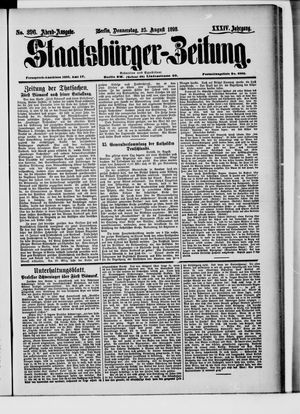 Staatsbürger-Zeitung on Aug 25, 1898