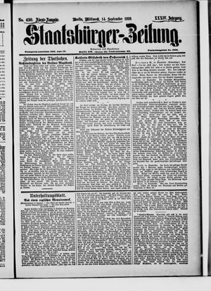 Staatsbürger-Zeitung on Sep 14, 1898