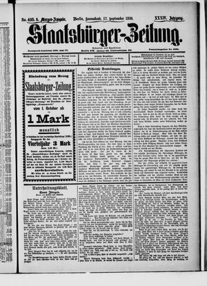 Staatsbürger-Zeitung on Sep 17, 1898