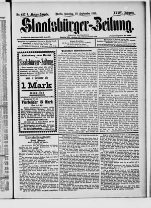 Staatsbürger-Zeitung vom 18.09.1898