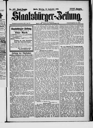 Staatsbürger-Zeitung vom 19.09.1898
