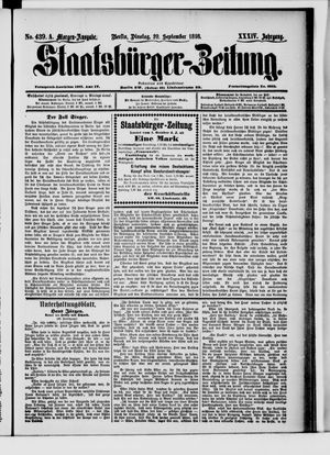 Staatsbürger-Zeitung vom 20.09.1898